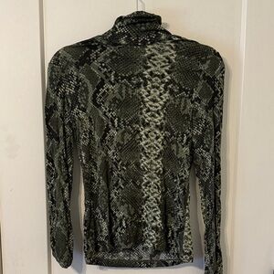 H&M Snake Print Long Sleeve Top - Black and Gray